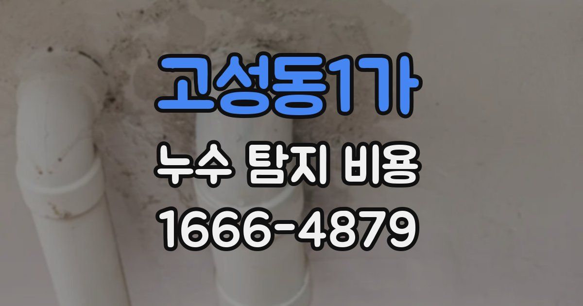 고성동1가 누수 탐지 비용