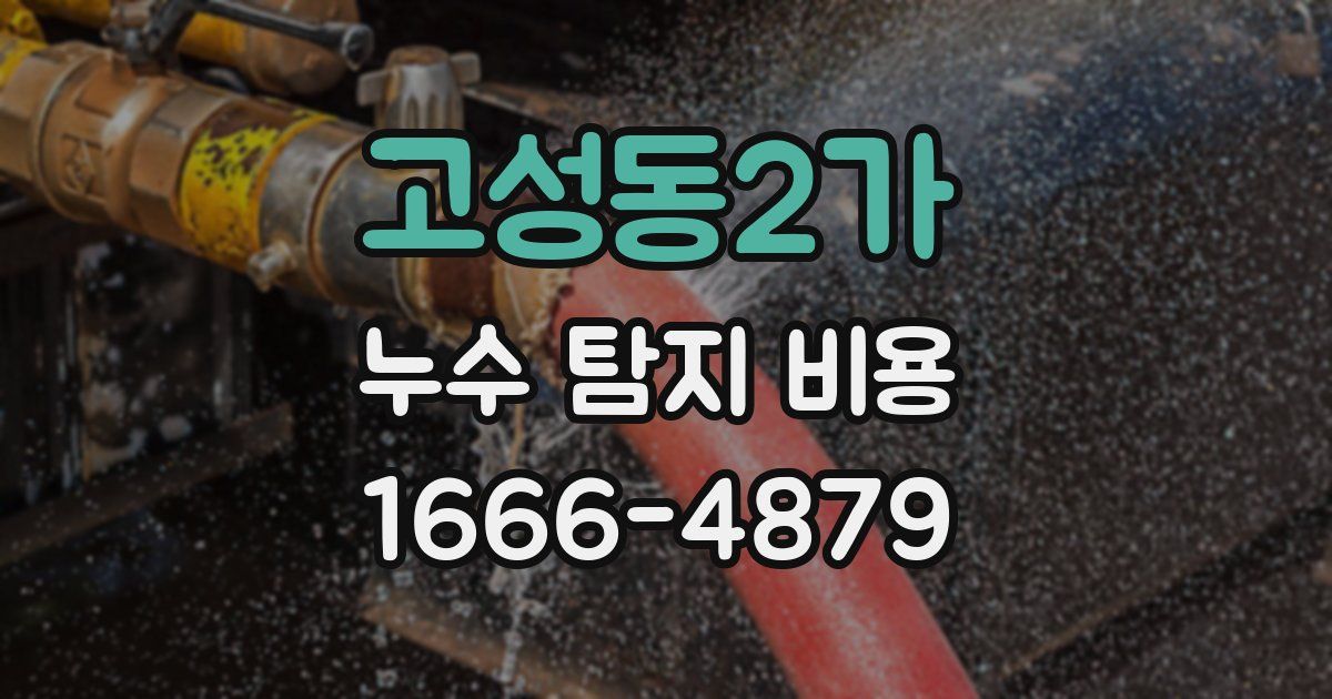 고성동2가 누수 탐지 비용