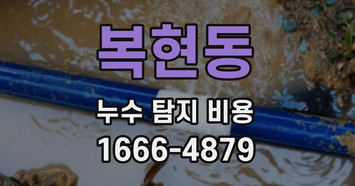 복현동 누수 탐지 비용