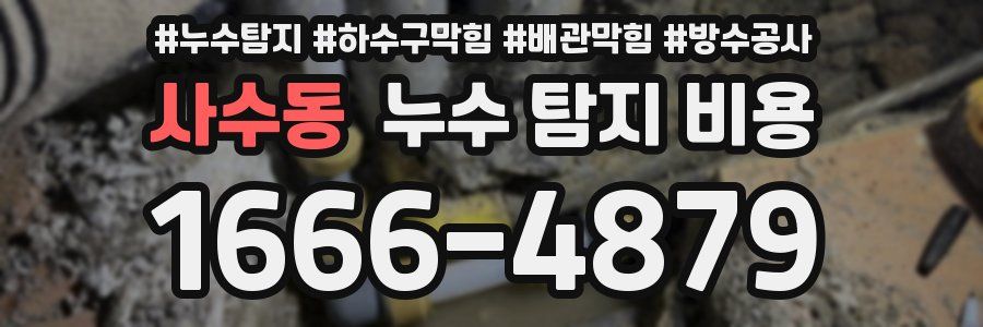 사수동 누수 탐지 비용