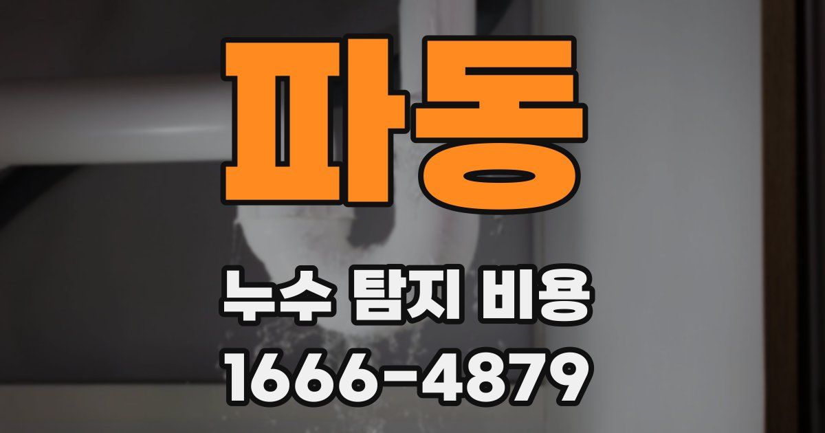 파동 누수 탐지 비용