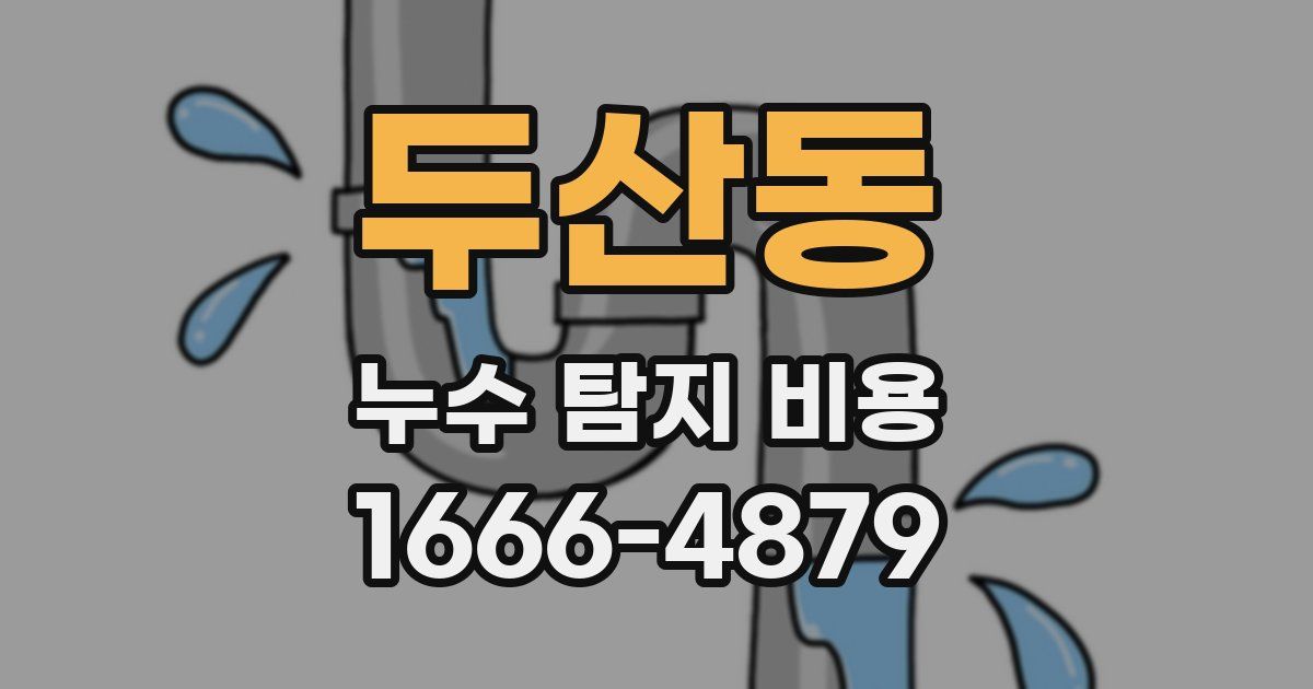두산동 누수 탐지 비용