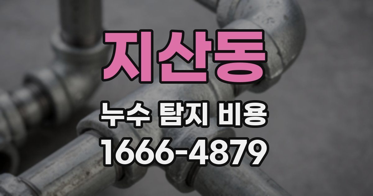지산동 누수 탐지 비용