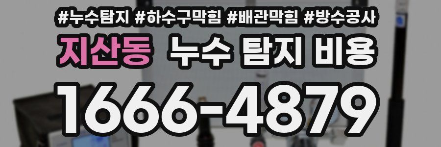 지산동 누수 탐지 비용