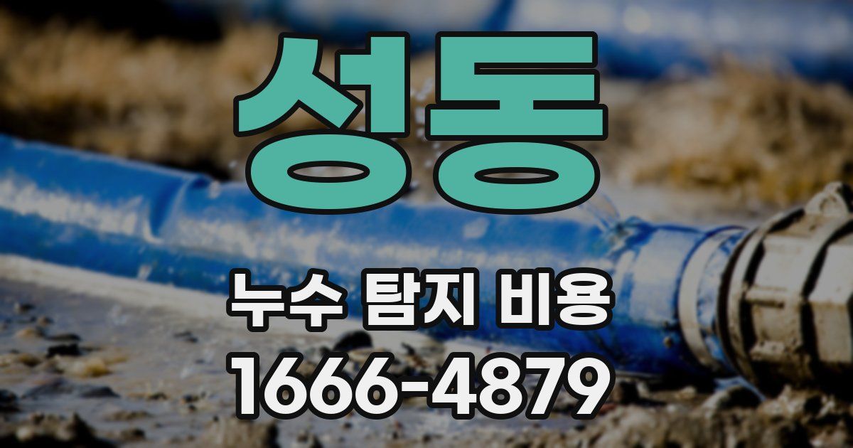 성동 누수 탐지 비용