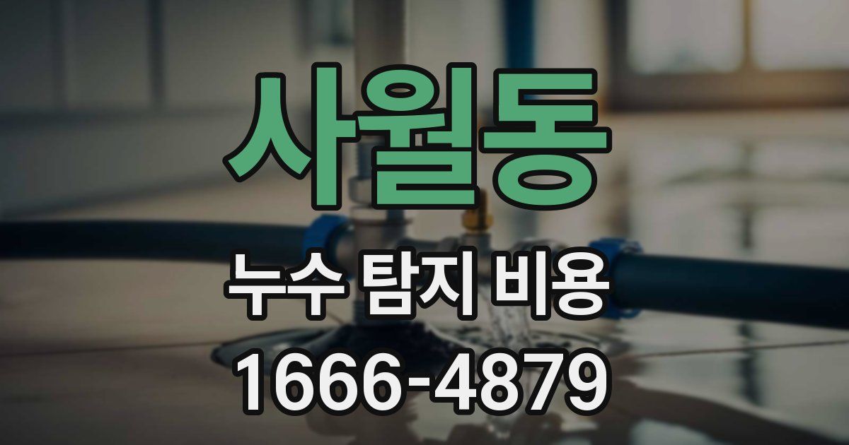 사월동 누수 탐지 비용