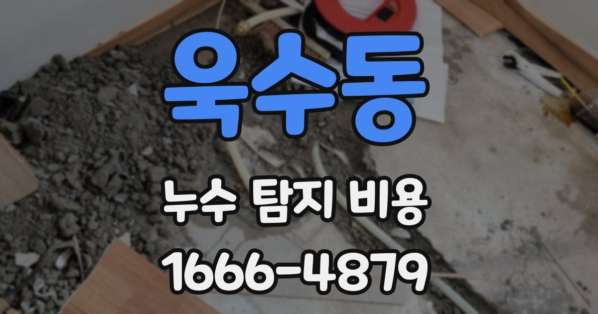 욱수동 누수 탐지 비용