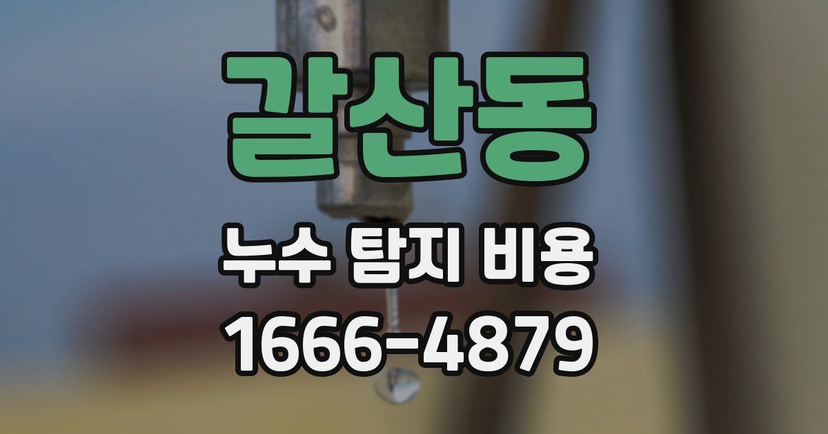 갈산동 누수 탐지 비용