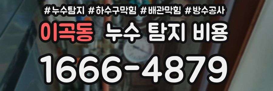 이곡동 누수 탐지 비용