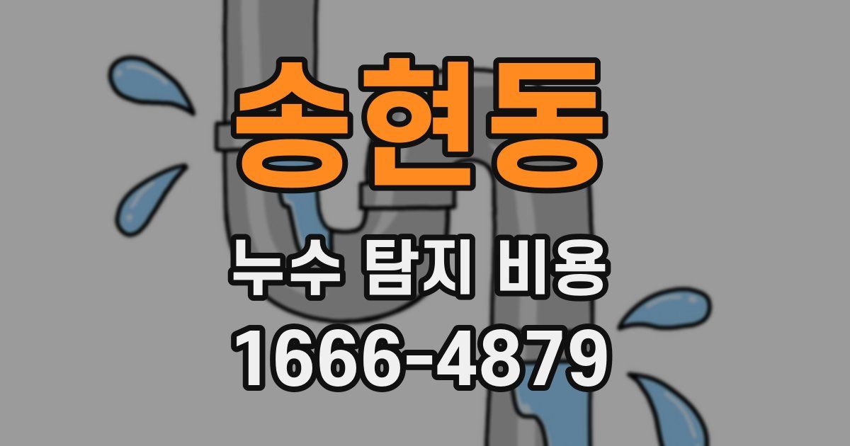 송현동 누수 탐지 비용