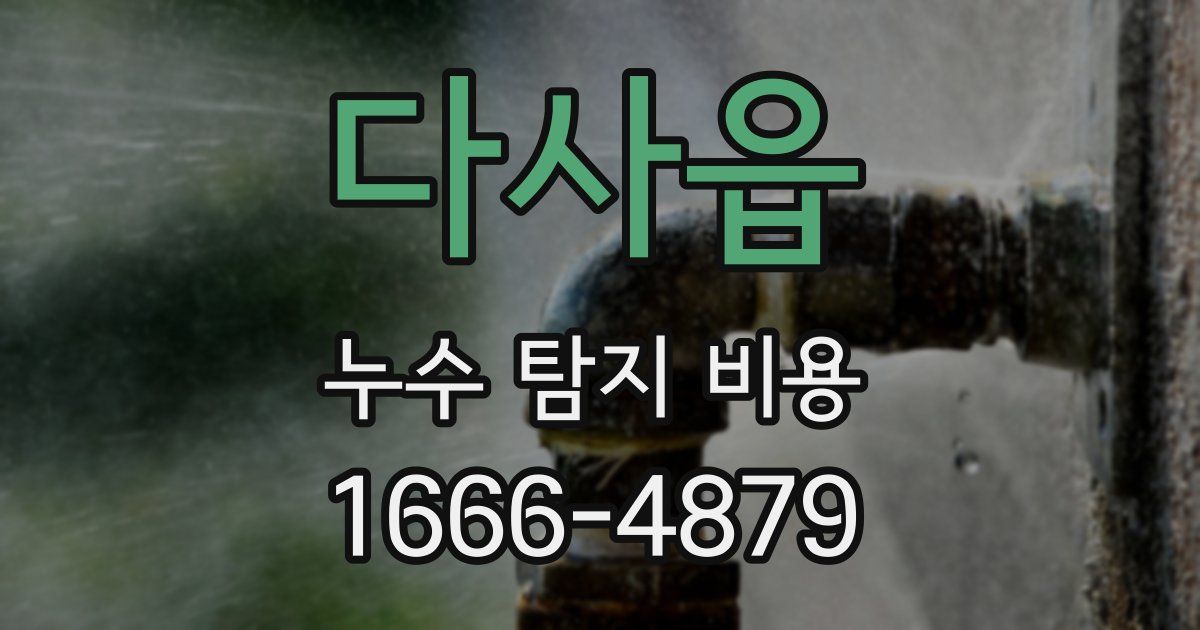 다사읍 누수 탐지 비용