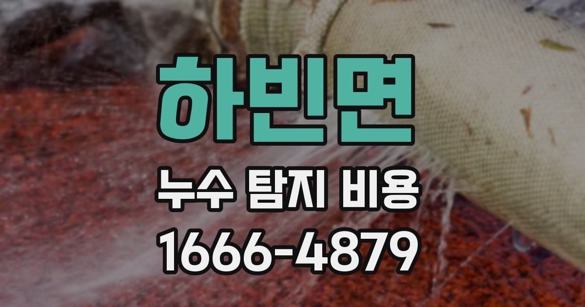 하빈면 누수 탐지 비용