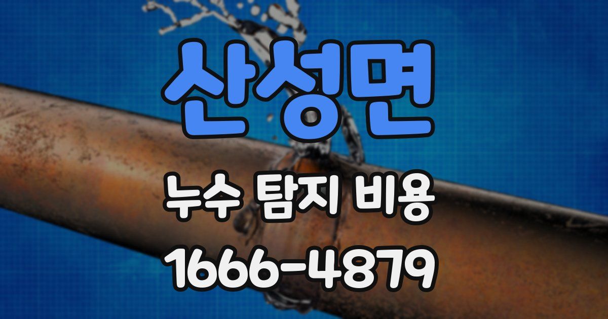 산성면 누수 탐지 비용