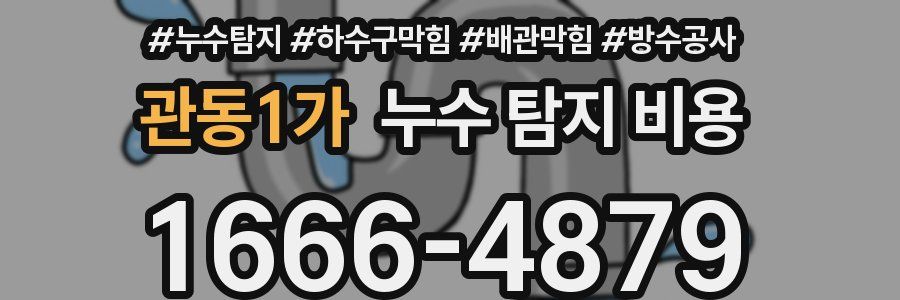 관동1가 누수 탐지 비용