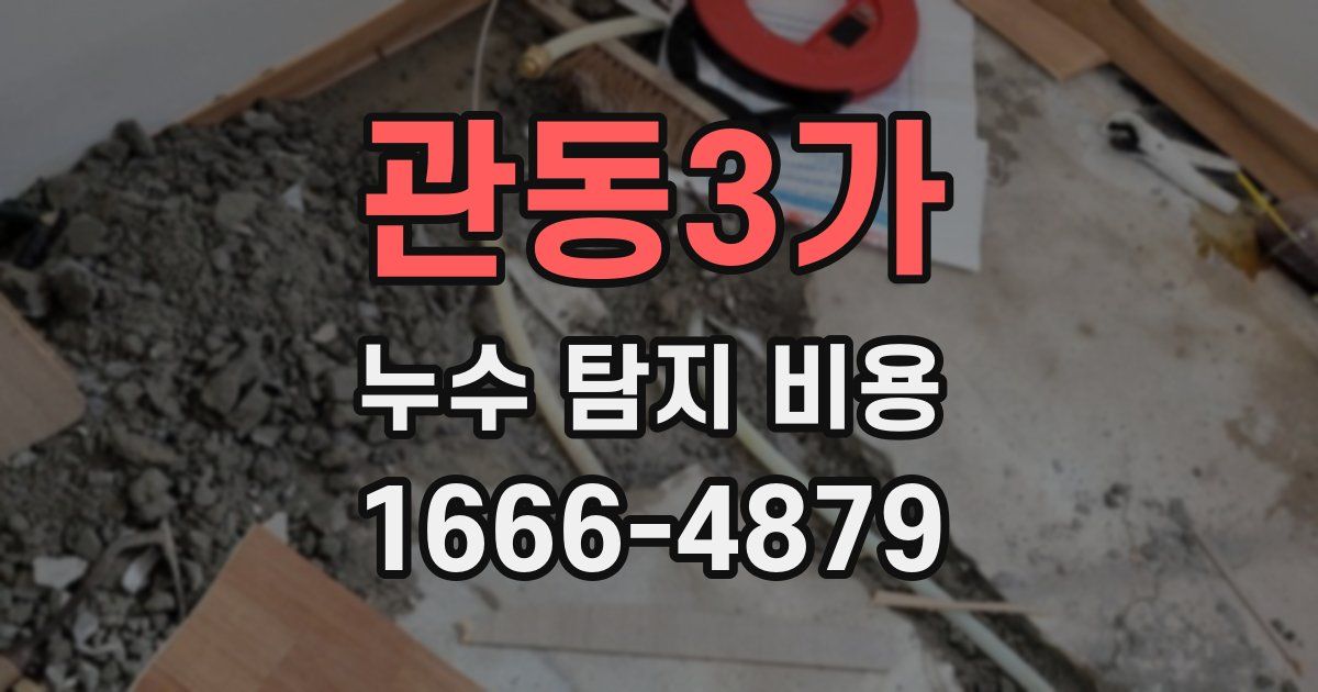 관동3가 누수 탐지 비용
