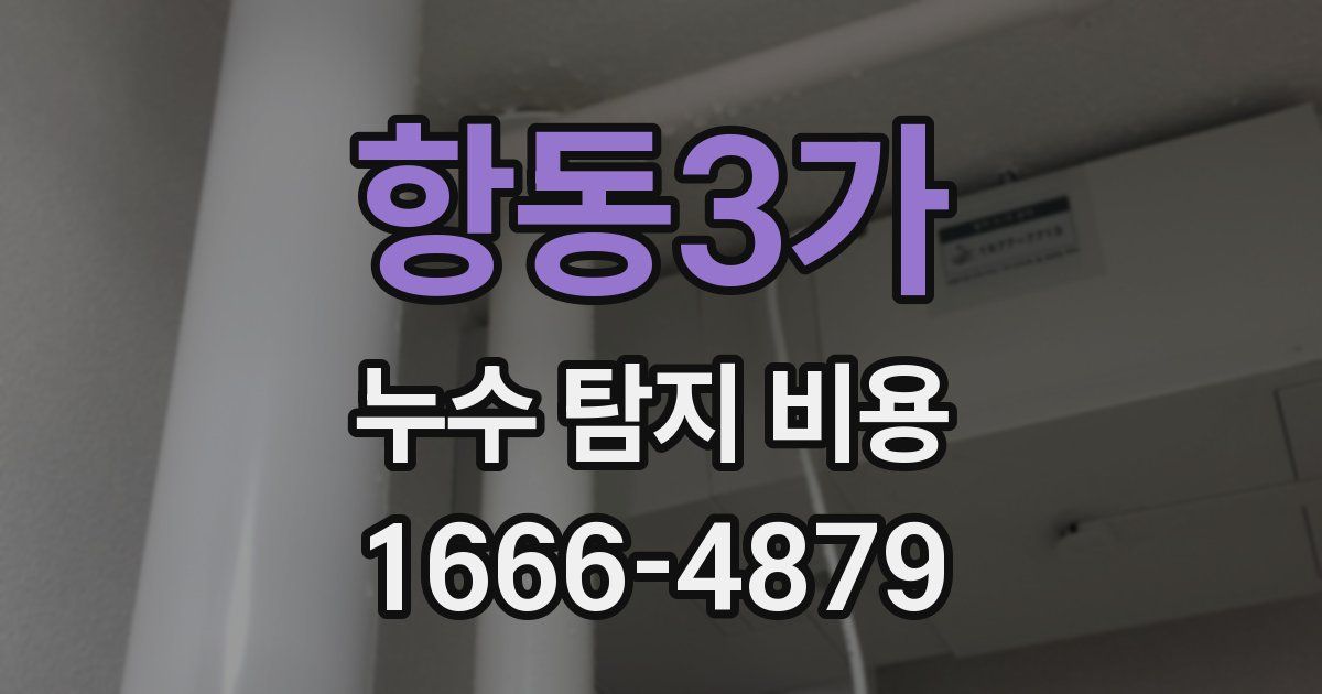 항동3가 누수 탐지 비용