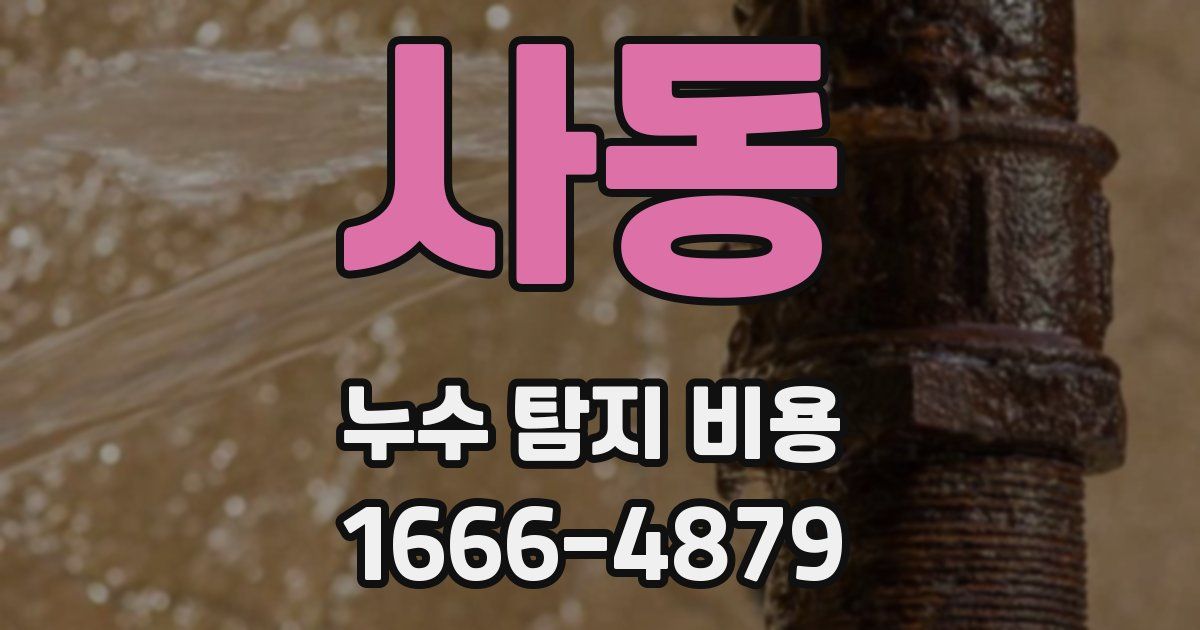 사동 누수 탐지 비용