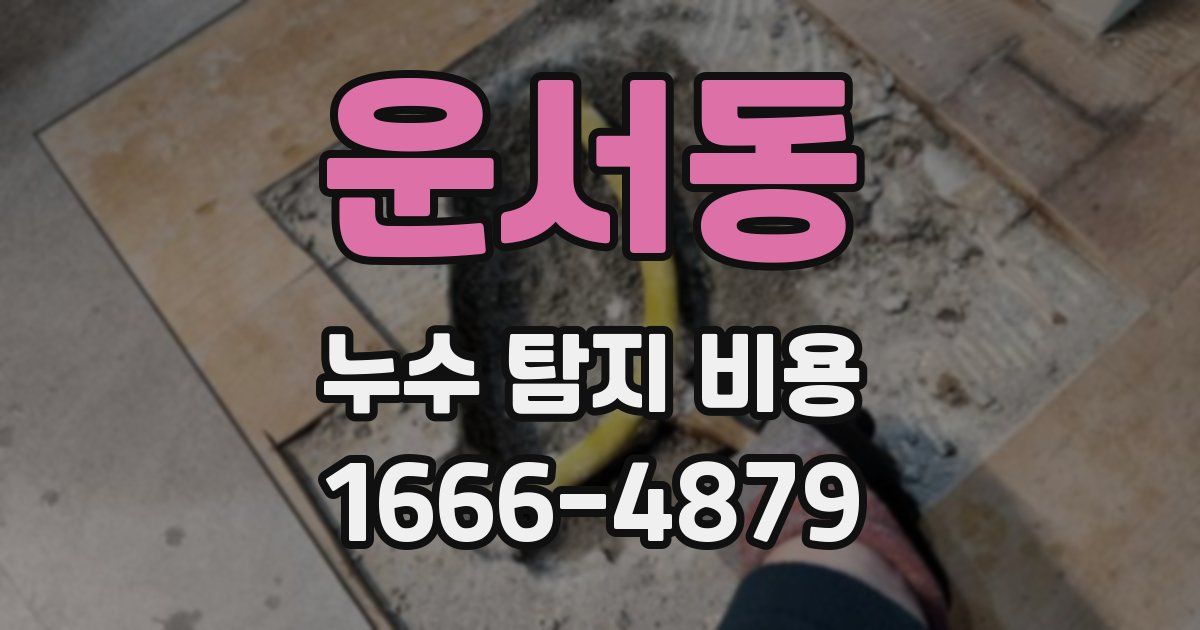 운서동 누수 탐지 비용