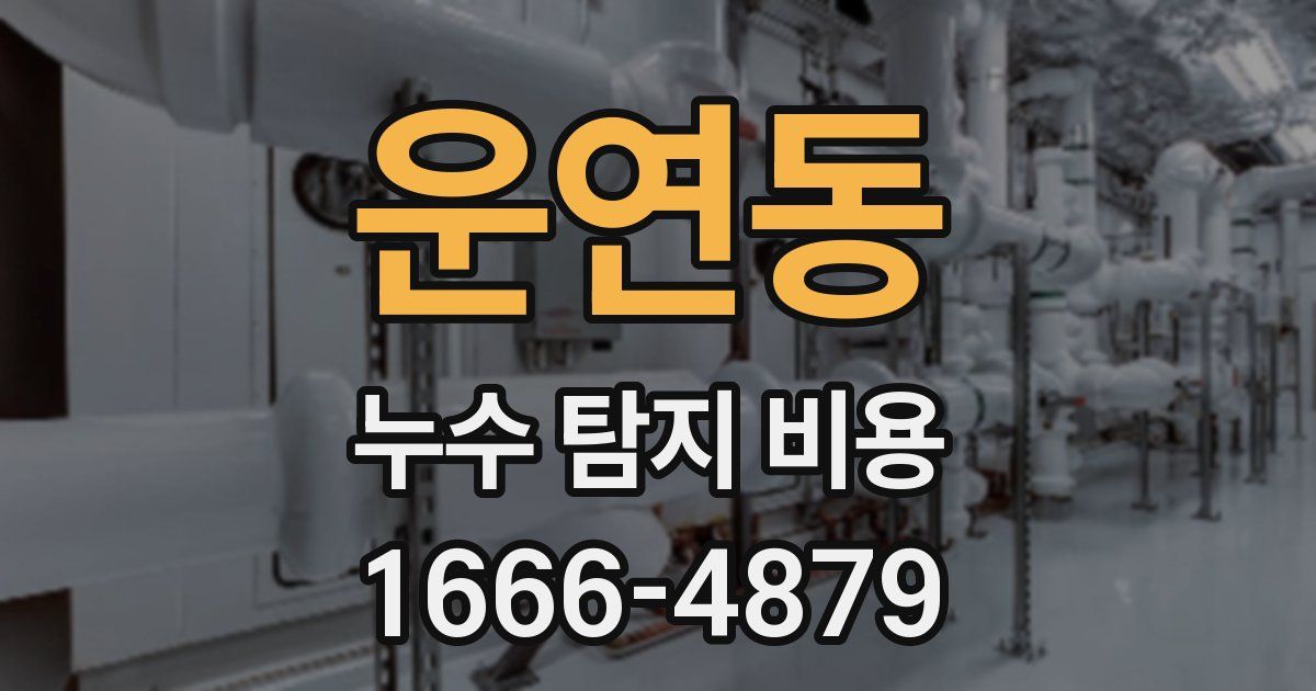 운연동 누수 탐지 비용