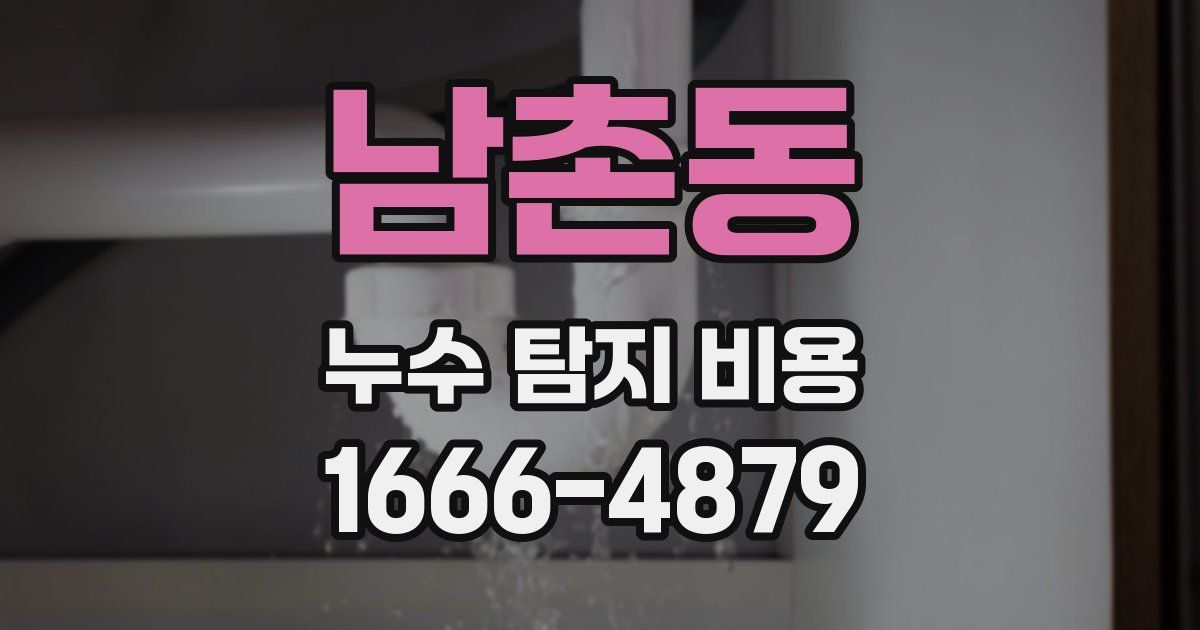 남촌동 누수 탐지 비용