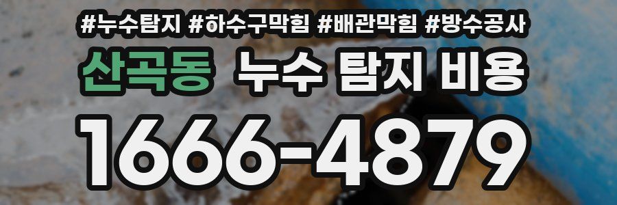 산곡동 누수 탐지 비용