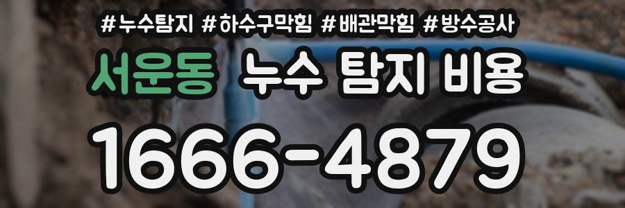서운동 누수 탐지 비용