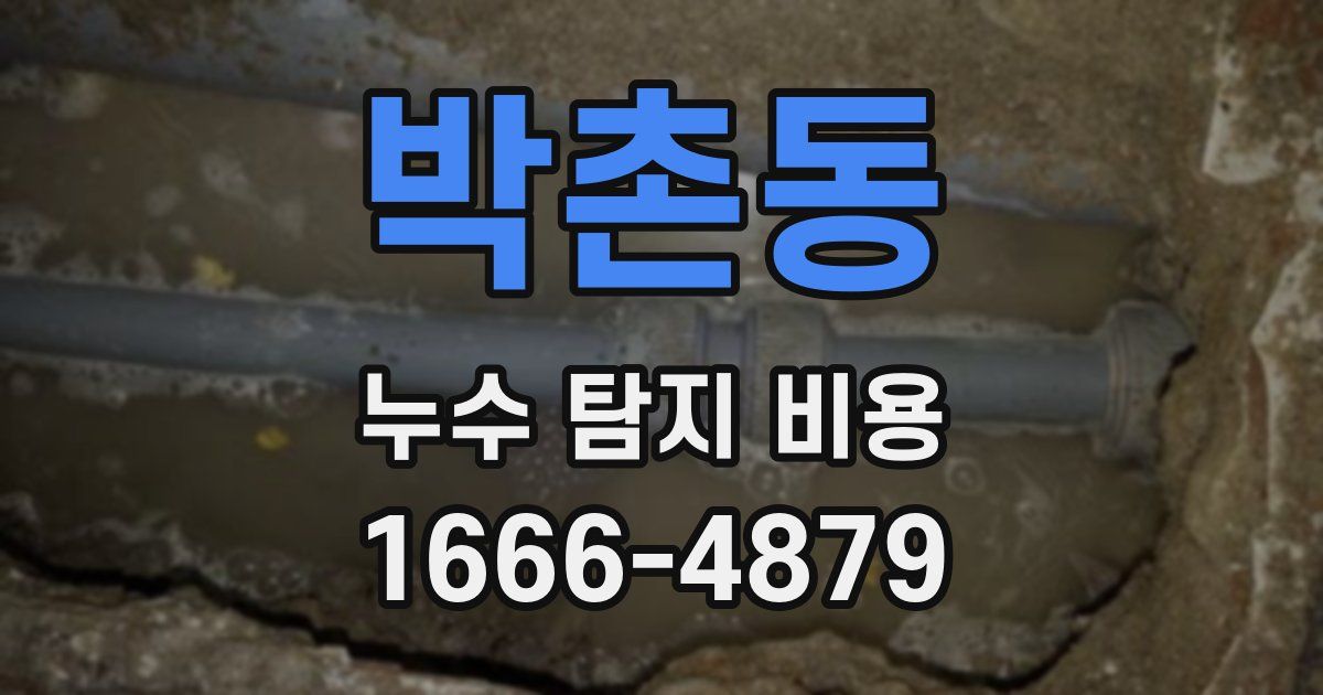 박촌동 누수 탐지 비용