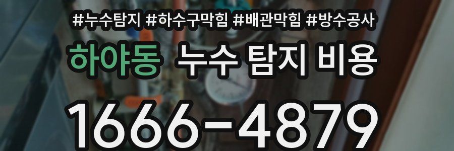 하야동 누수 탐지 비용