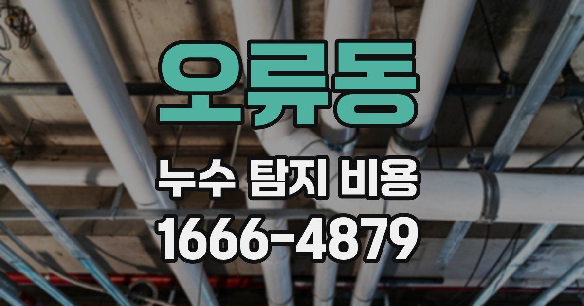 오류동 누수 탐지 비용