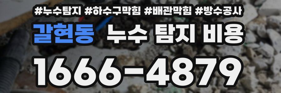 갈현동 누수 탐지 비용