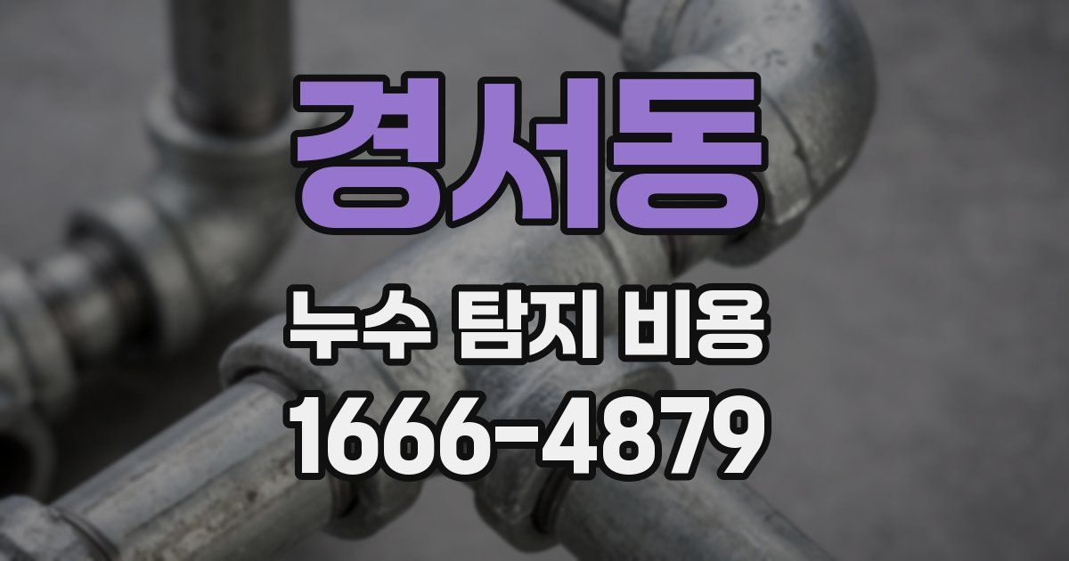 경서동 누수 탐지 비용