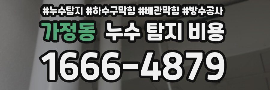 가정동 누수 탐지 비용