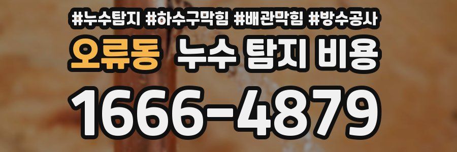 오류동 누수 탐지 비용