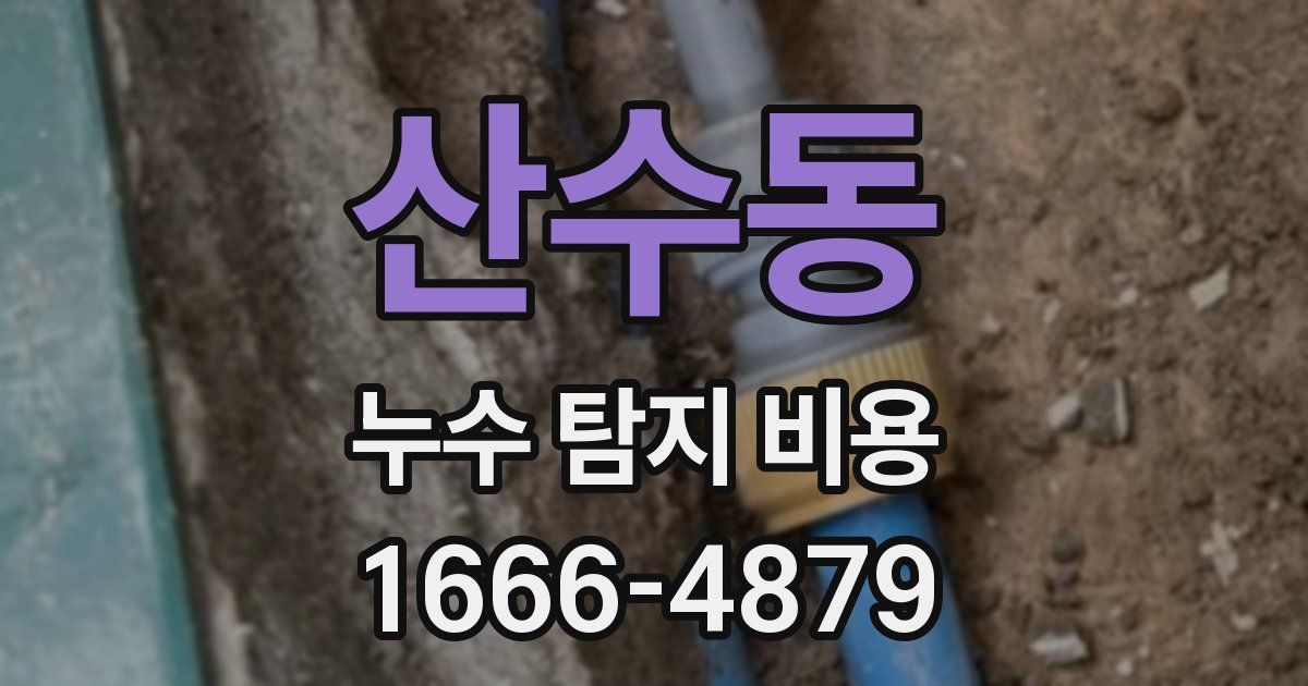산수동 누수 탐지 비용