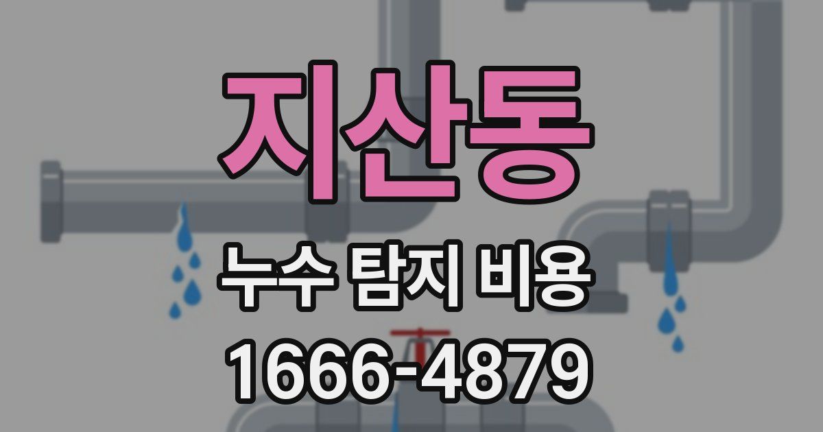 지산동 누수 탐지 비용