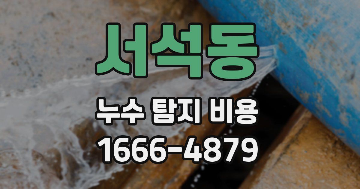 서석동 누수 탐지 비용