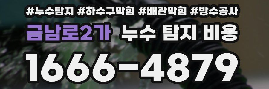 금남로2가 누수 탐지 비용