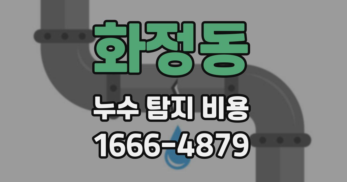 화정동 누수 탐지 비용