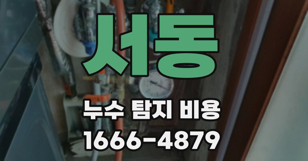 서동 누수 탐지 비용