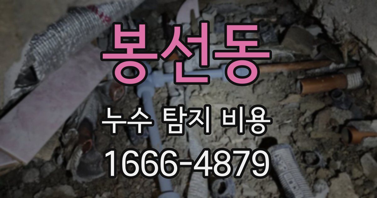 봉선동 누수 탐지 비용