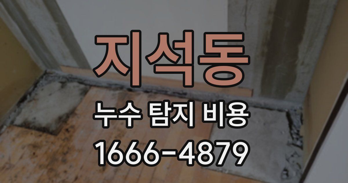 지석동 누수 탐지 비용