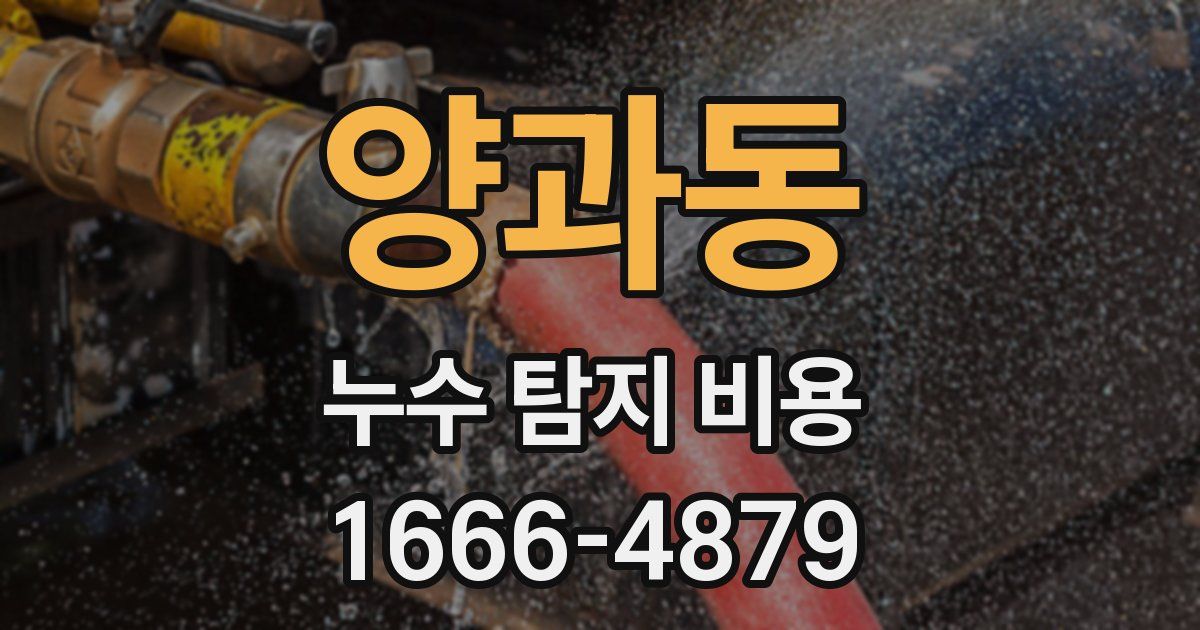 양과동 누수 탐지 비용