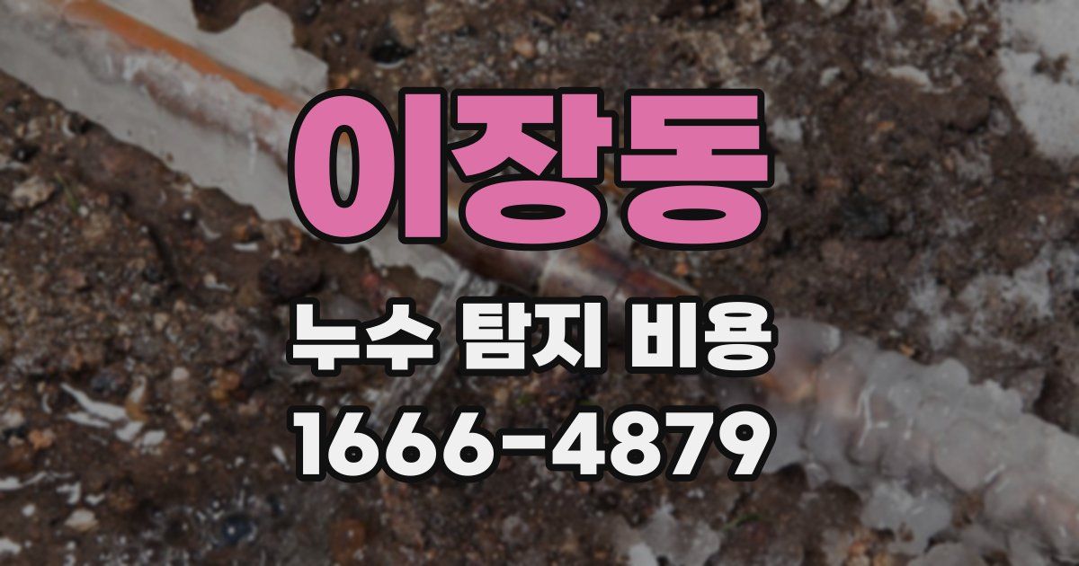 이장동 누수 탐지 비용