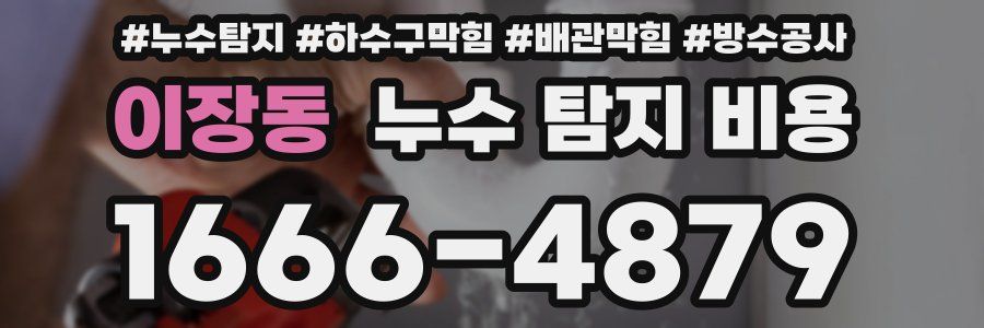 이장동 누수 탐지 비용
