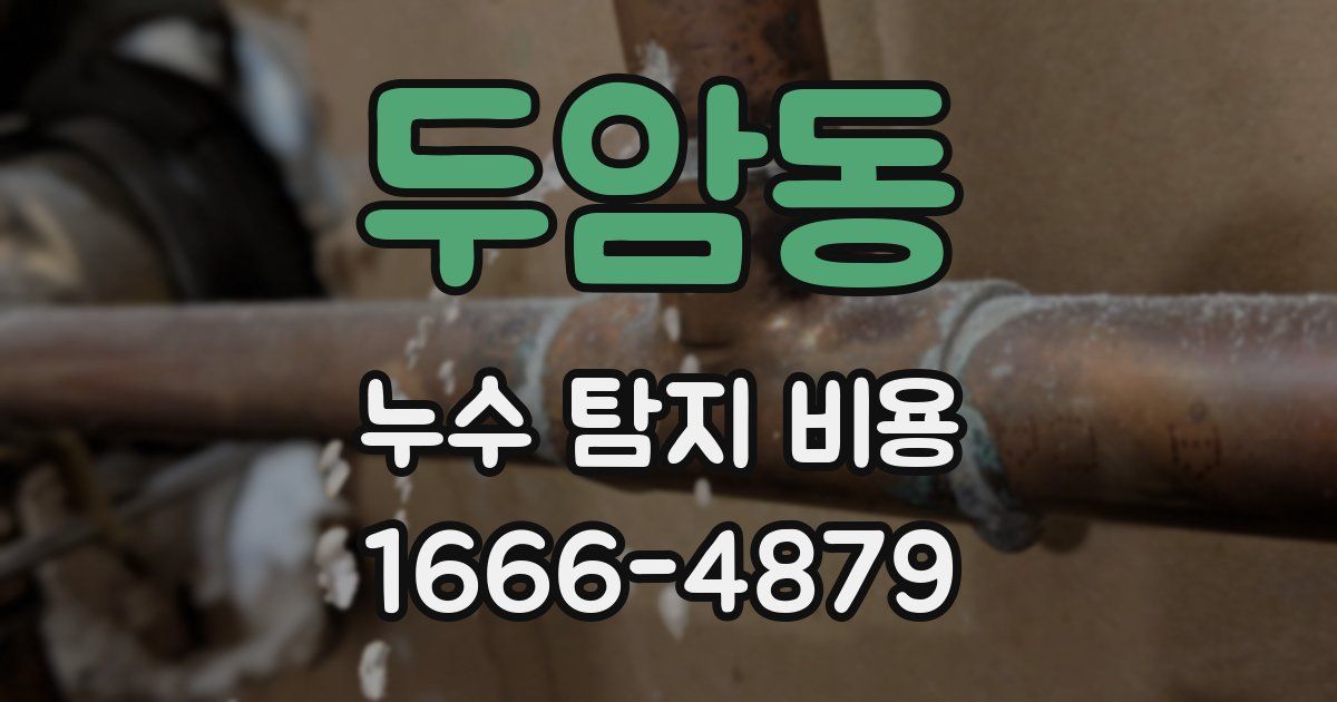 두암동 누수 탐지 비용