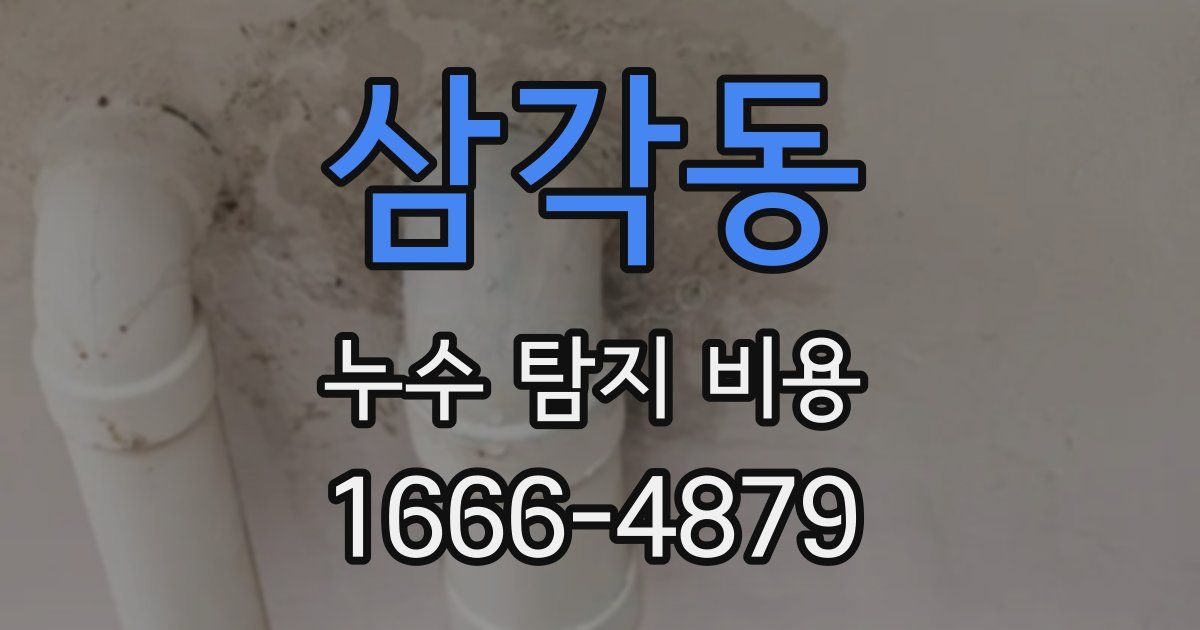 삼각동 누수 탐지 비용