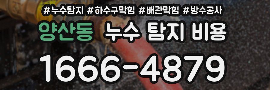 양산동 누수 탐지 비용