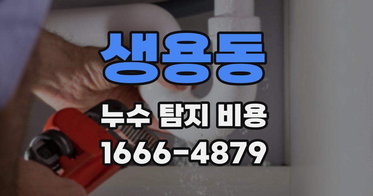 생용동 누수 탐지 비용