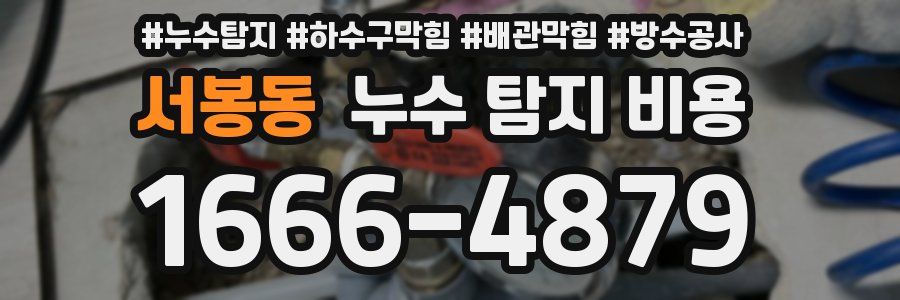 서봉동 누수 탐지 비용