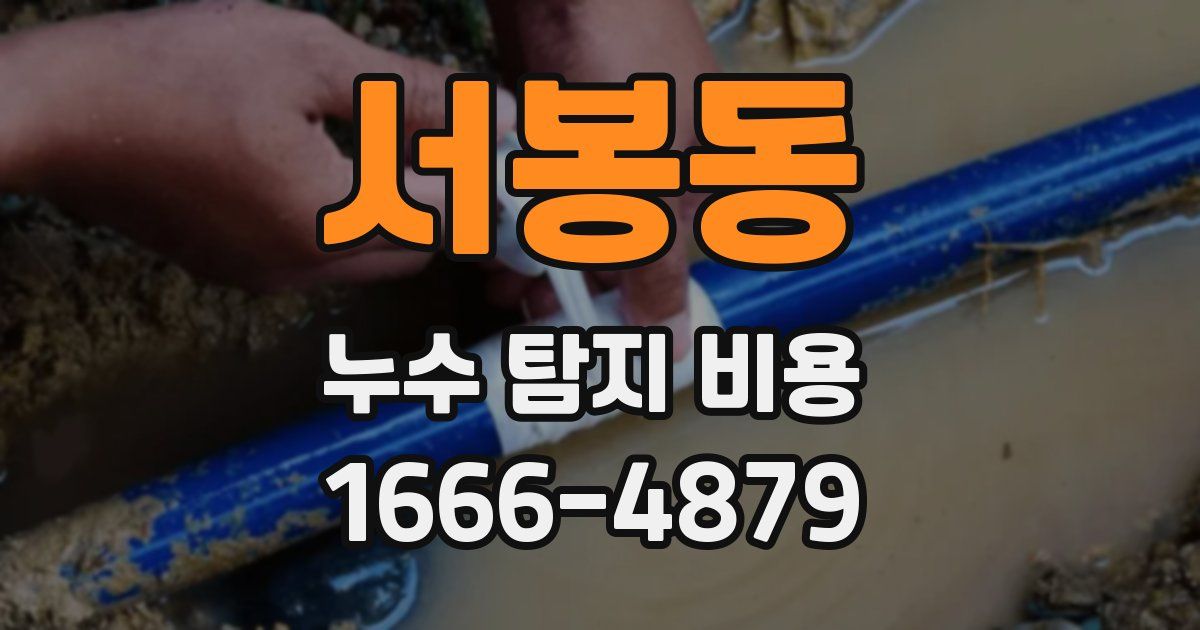 서봉동 누수 탐지 비용